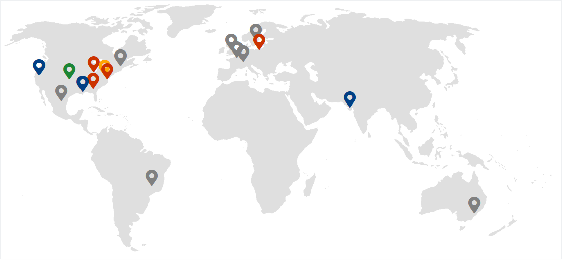 world map with our locations